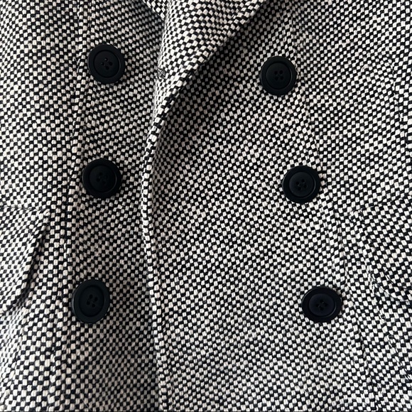 Philippe Adec Paris Womens Double Breasted Jacket Blazer Size 2 Black White - Picture 7 of 8